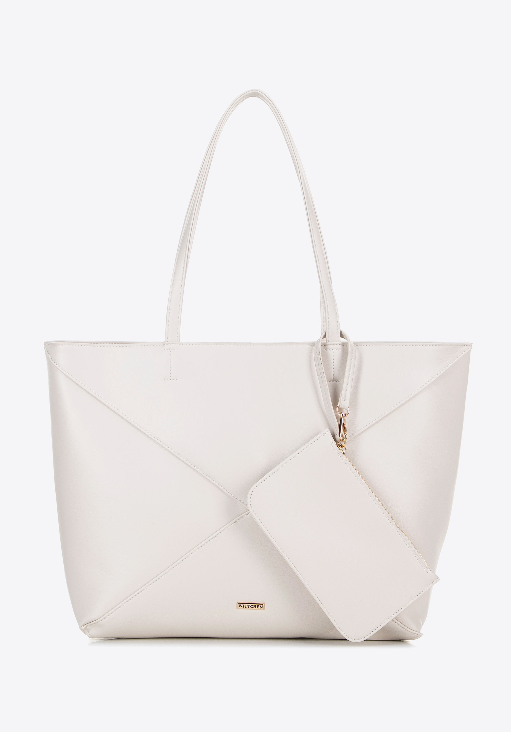 Dámská nákupní taška z umělé kůže, špinavě bílá, 100-4Y-233-0, Obrázek 1