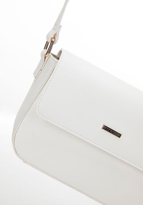Klasická malá dámská kabelka z ekologické kůže, špinavě bílá, 98-4Y-215-0, Obrázek 4