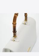 Kožená dámská kabelka s bambusovou rukojetí, špinavě bílá, 98-4E-622-0, Obrázek 4