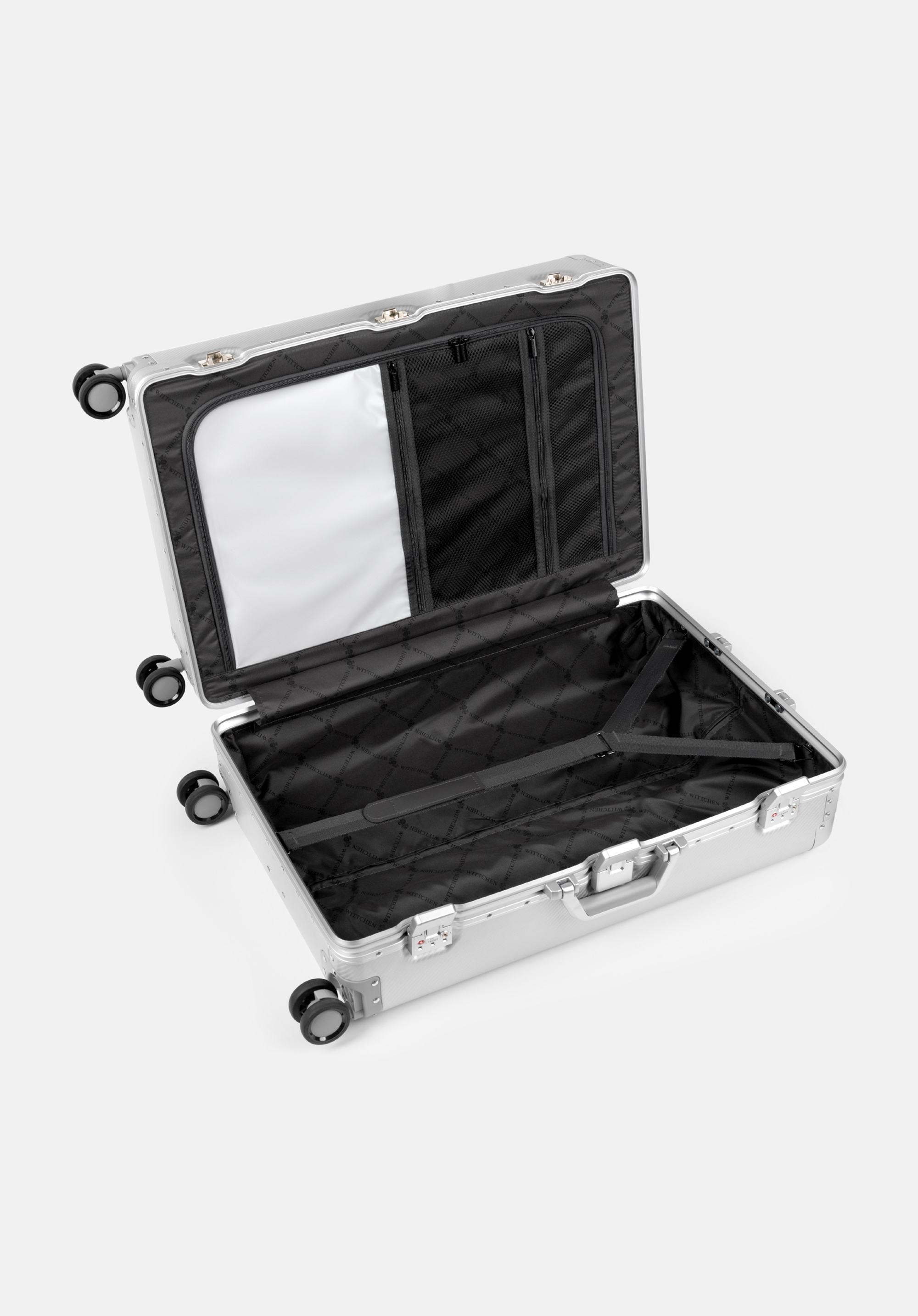 Набір алюмінієвих валіз маленького та середнього розміру, срібний, 56-3H-10S-12M, Фото 1