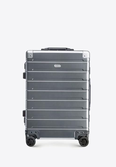 Kabinový cestovní kufr, stříbrno-černá, 56-3H-101-12, Obrázek 1