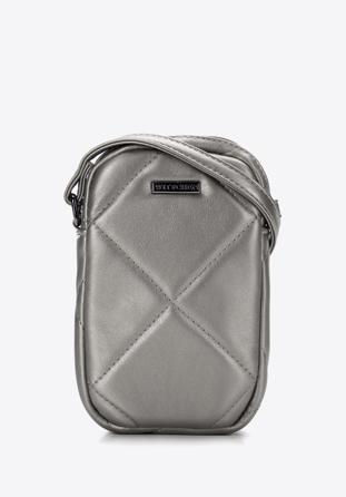 Prošívaná mini kabelka, stříbrno-černá, 97-2Y-230-S, Obrázek 1