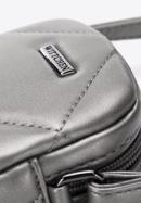 Prošívaná mini kabelka, stříbrno-černá, 97-2Y-230-0, Obrázek 4