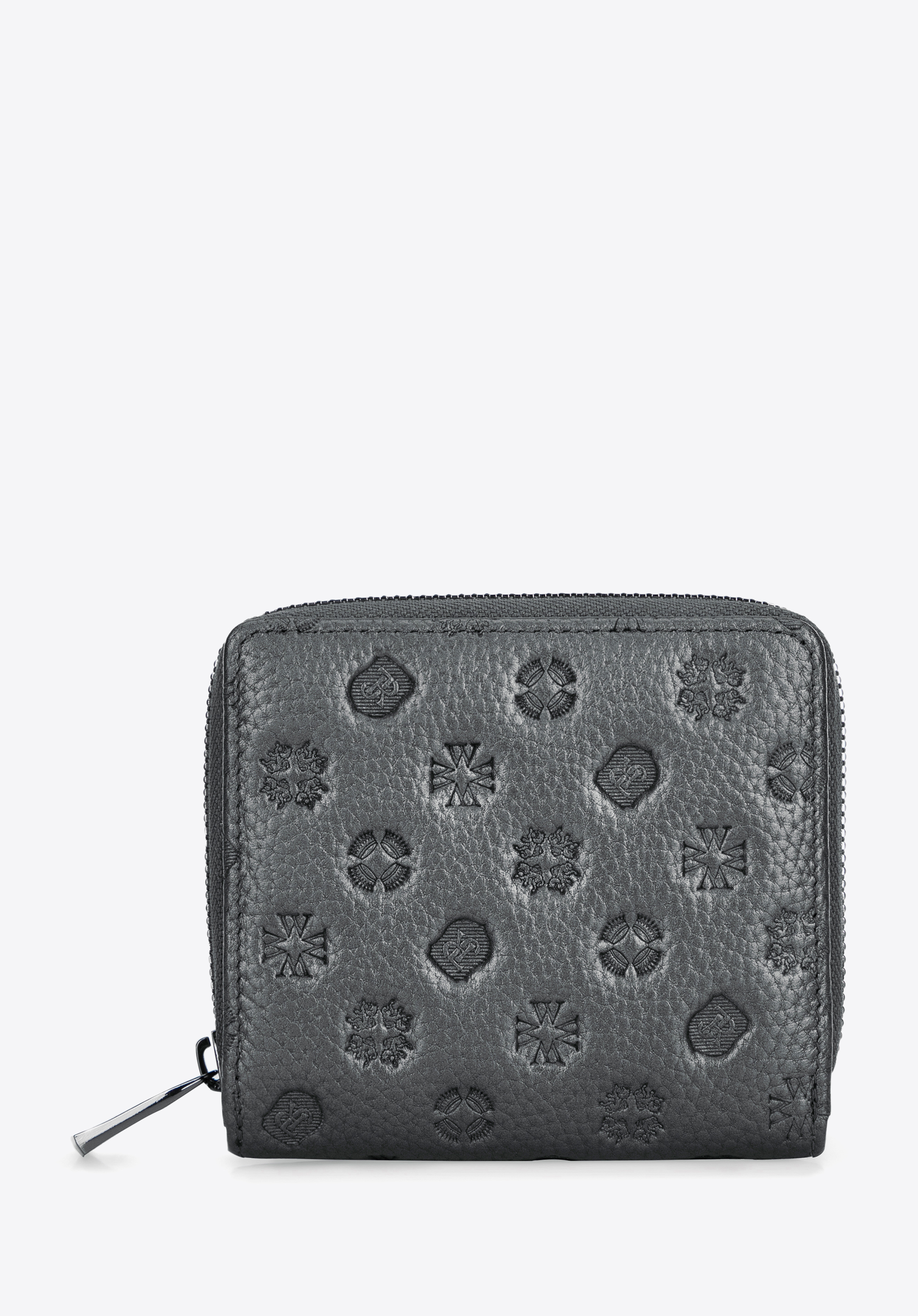 Dámska embosovaná kožená peňaženka, strieborná, 99-1E-308-S, Obrázok 1