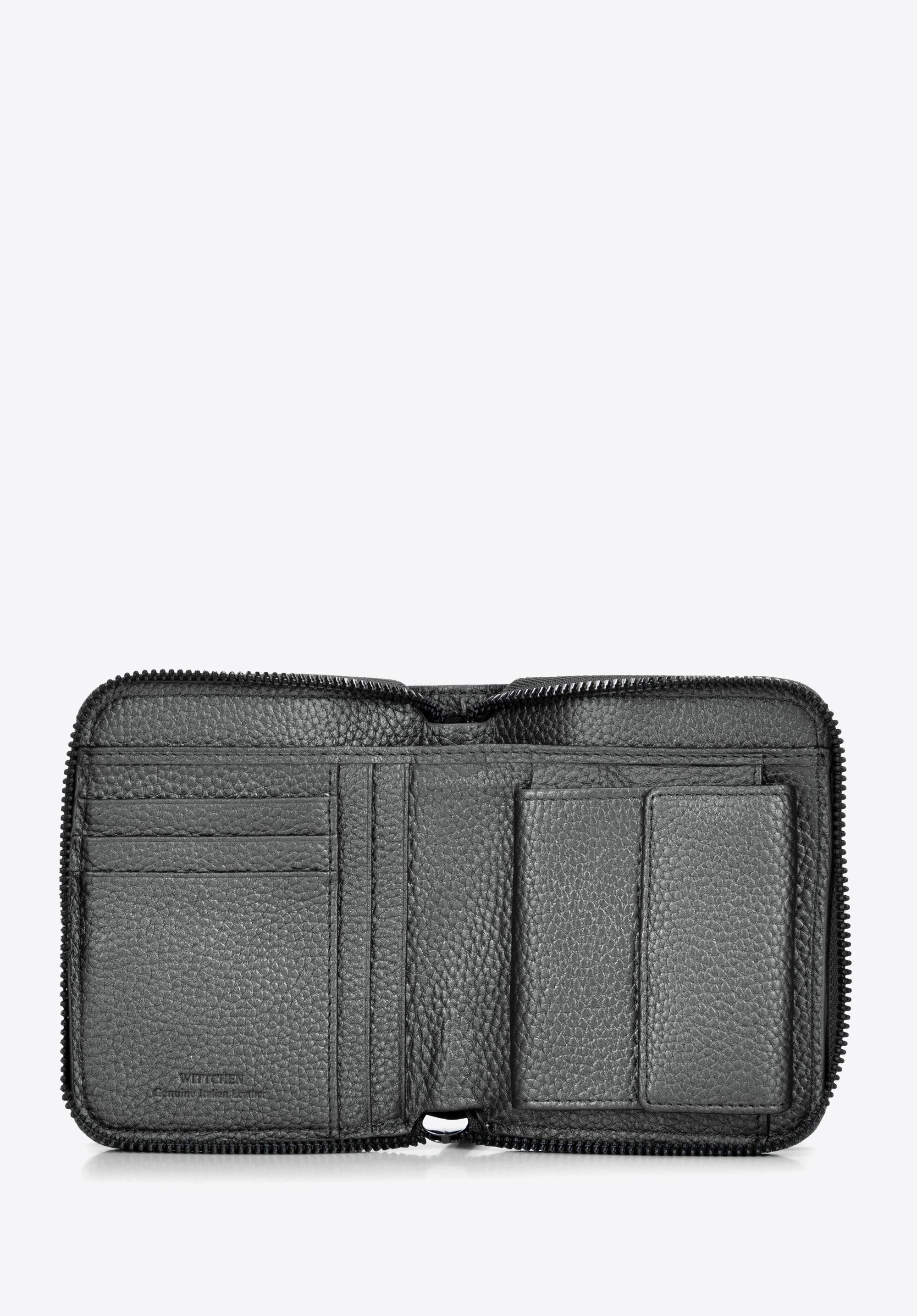 Dámska embosovaná kožená peňaženka, strieborná, 99-1E-309-S, Obrázok 1