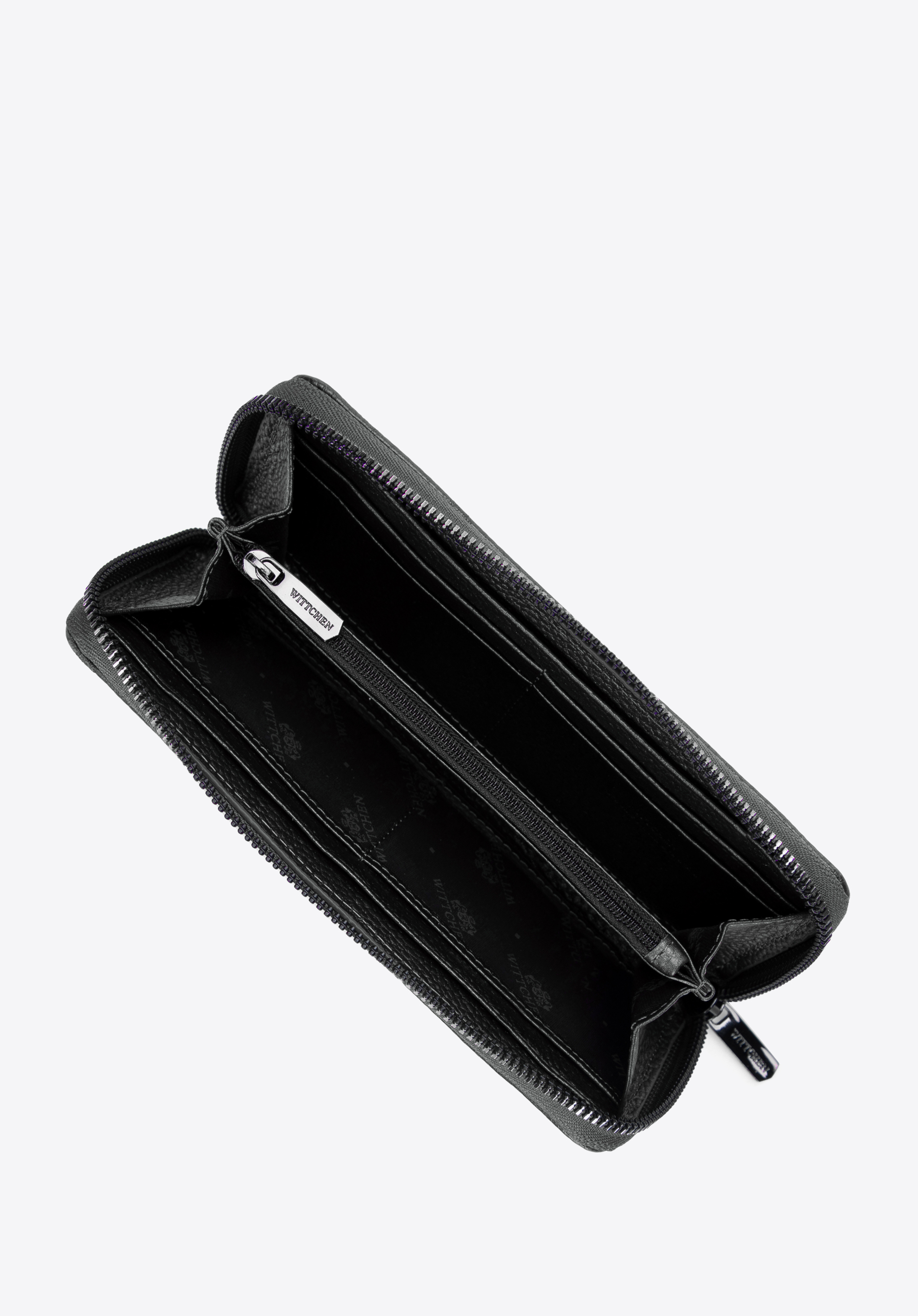 Dámska veľká embosovaná kožená peňaženka, strieborná, 99-1E-364-S, Obrázok 1