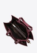 Dámská kabelka z přírodní kůže s ozdobnou přezkou, švestka, 97-4E-615-3, Obrázek 3
