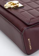 Dámská kožená kabelka s ozdobnou sponou na řetízku, švestka, 97-4E-613-5, Obrázek 5