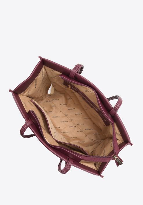 Jednoduchá kabelka  z ekologické kůže s ozdobnými kolečky, švestka, 97-4Y-632-3, Obrázek 4