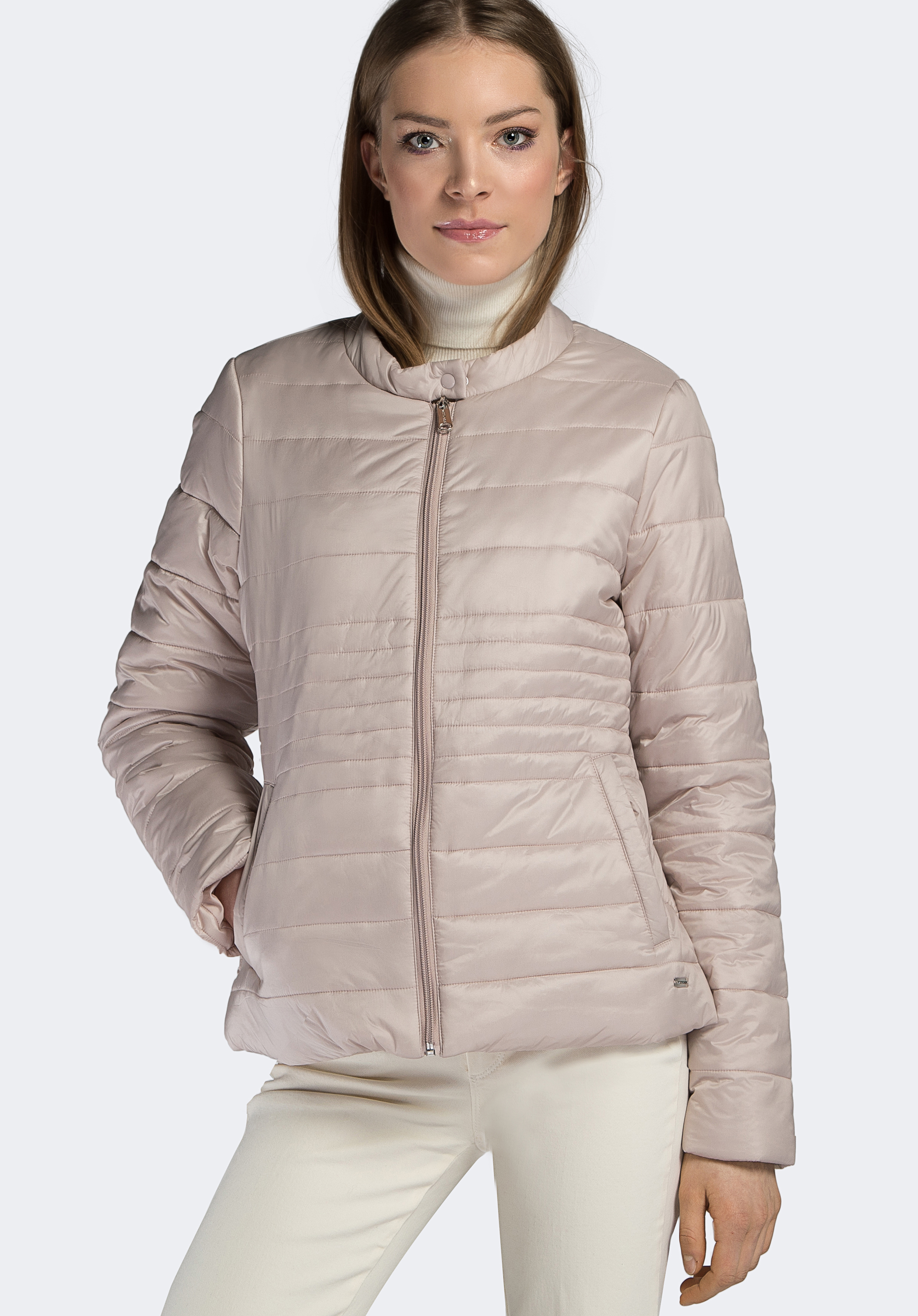 Dámská bunda, světle béžová, 90-9N-401-7-L, Obrázek 1