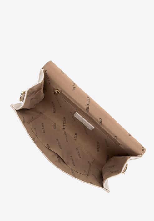 Dámská kabelka z hladké ekologické kůže s přezkou s krystaly, světle béžová, 98-4Y-026-3, Obrázek 3