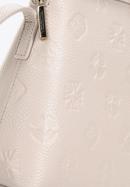 Dámská lichoběžníková kožená kabelka s monogramem, světle béžová, 98-4E-603-1, Obrázek 4
