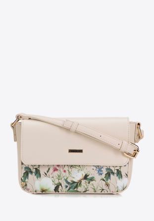Malá dámská kabelka z ekologické kůže s květinami, světle béžová, 98-4Y-202-9, Obrázek 1