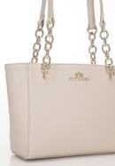 Malá dámská kožená kabelka s řetízkem, světle béžová, 98-4E-611-1G, Obrázek 5