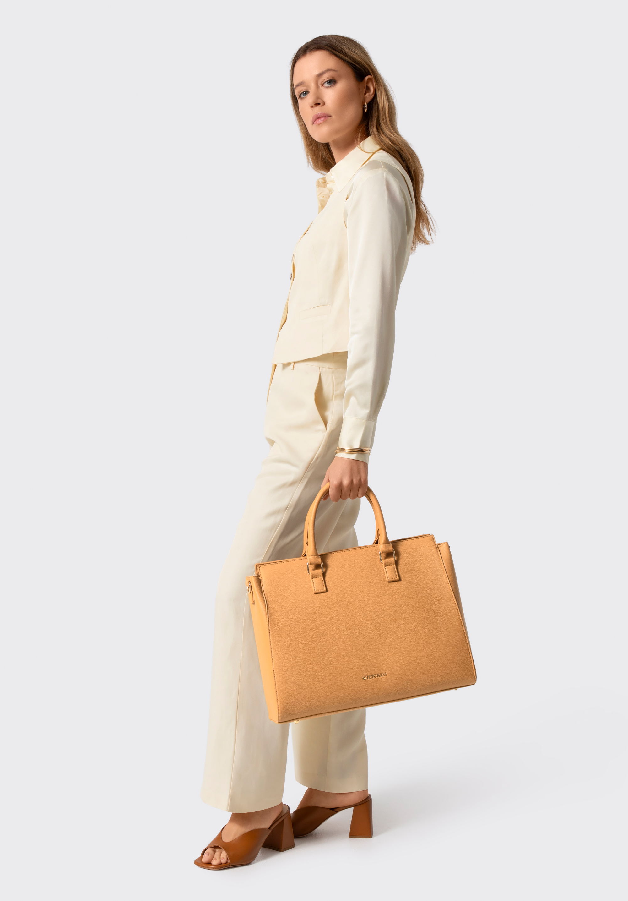 Dámská kabelka na notebook 17" z umělé kůže, světle hnědá, 100-4Y-919-5, Obrázek 1