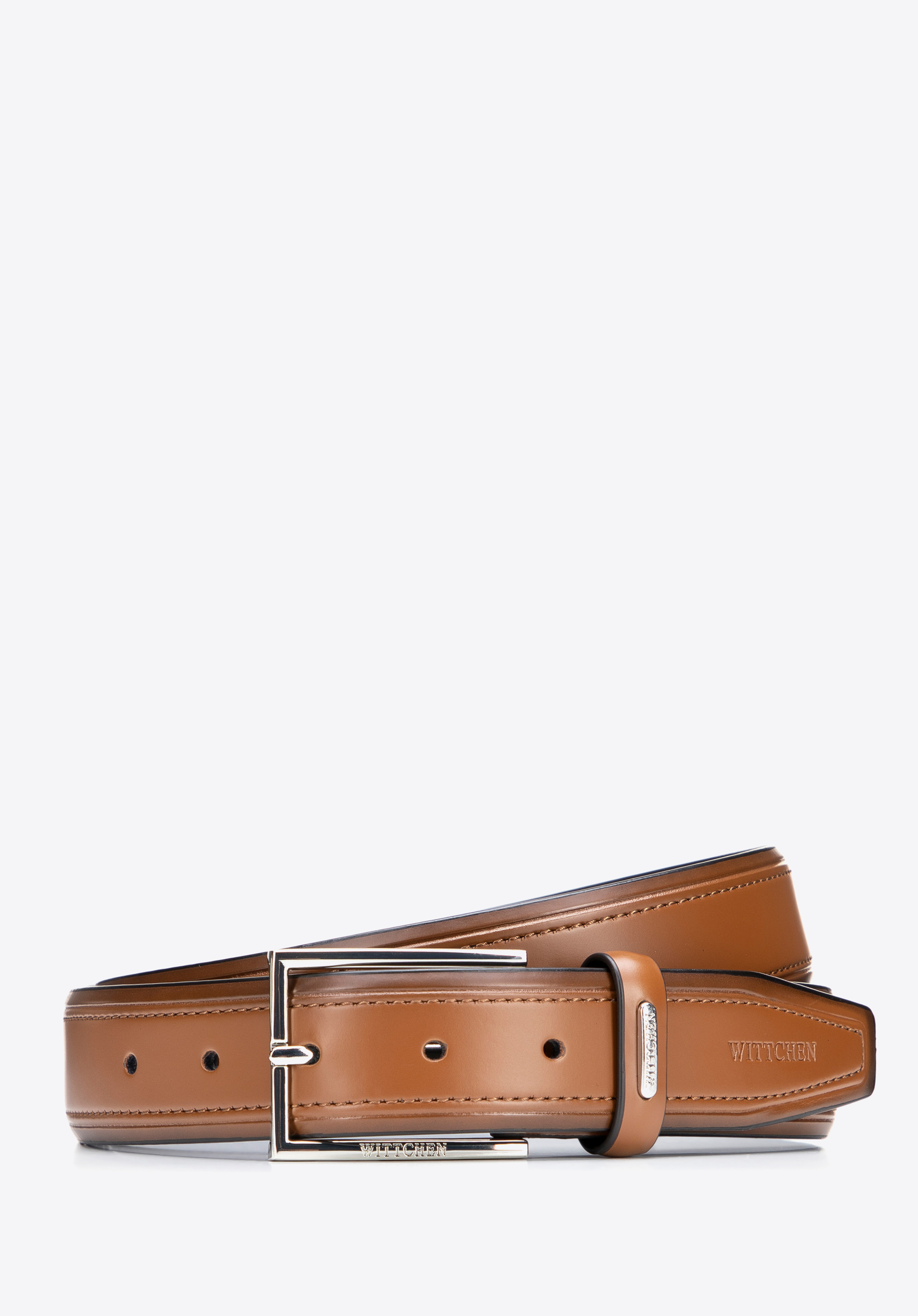 Elegantní pánský kožený opasek, světle hnědá, 101-8M-206-5-S, Obrázek 1