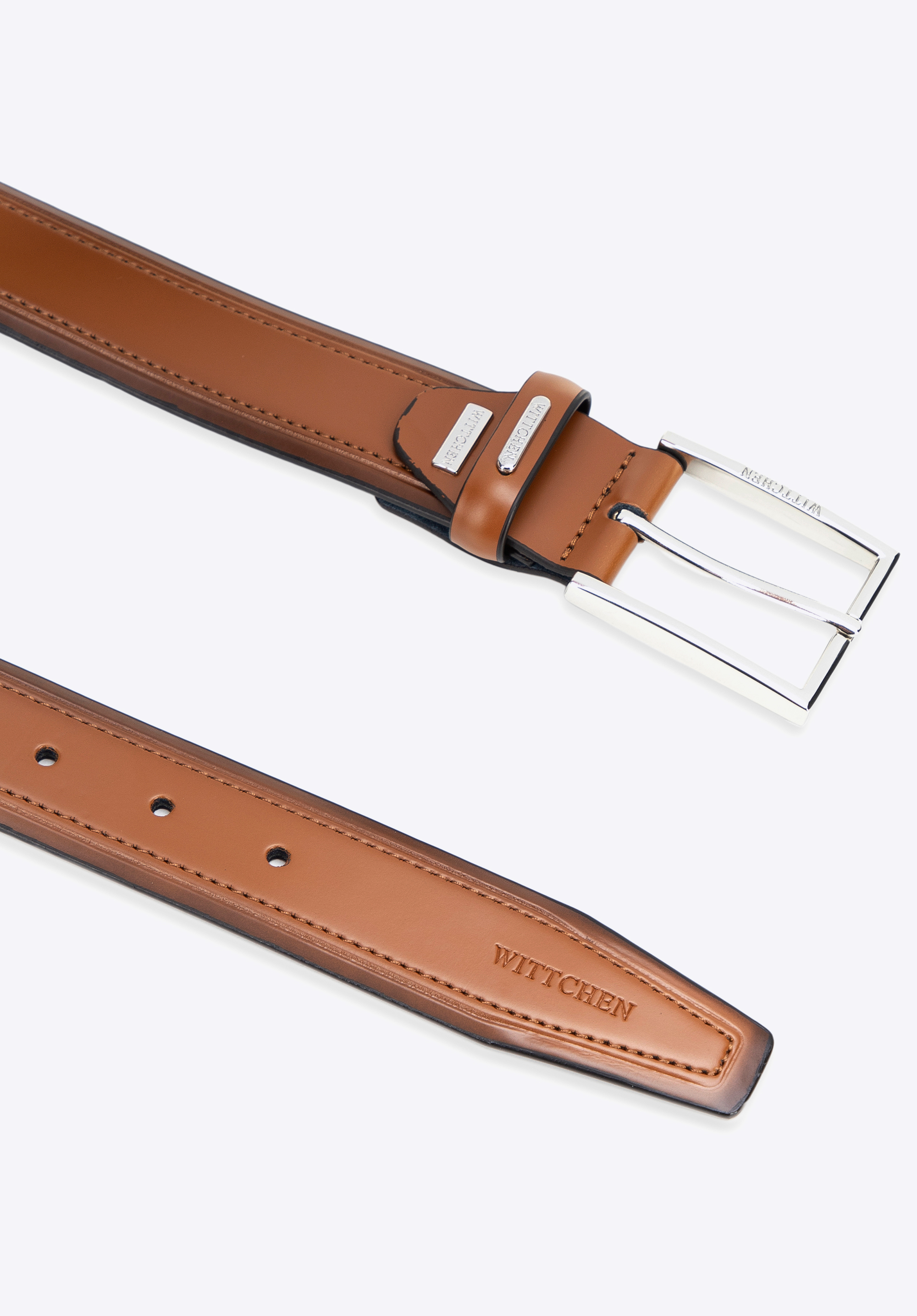 Elegantní pánský kožený opasek, světle hnědá, 101-8M-206-5-S, Obrázek 1