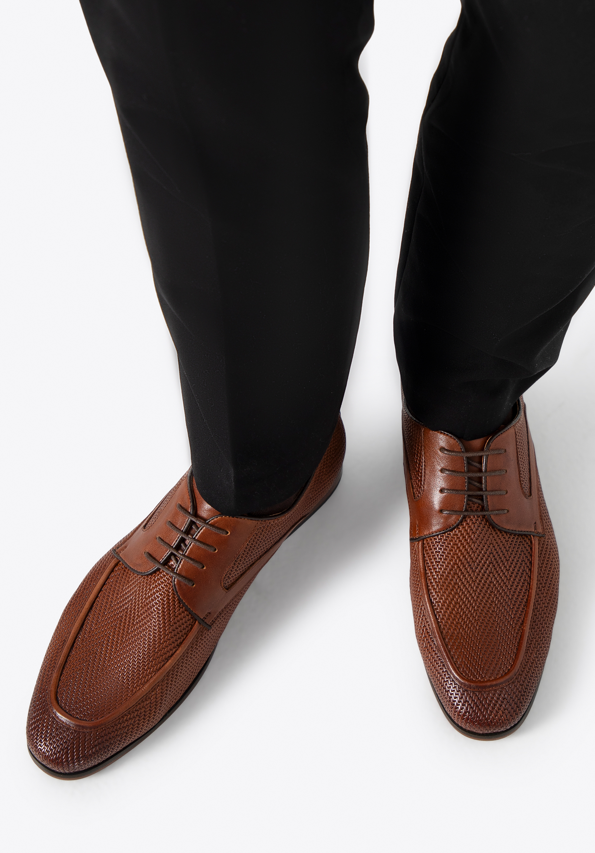 Pánské boty z přírodní kůže s opletením, světle hnědá, 100-M-508-5-45, Obrázek 1