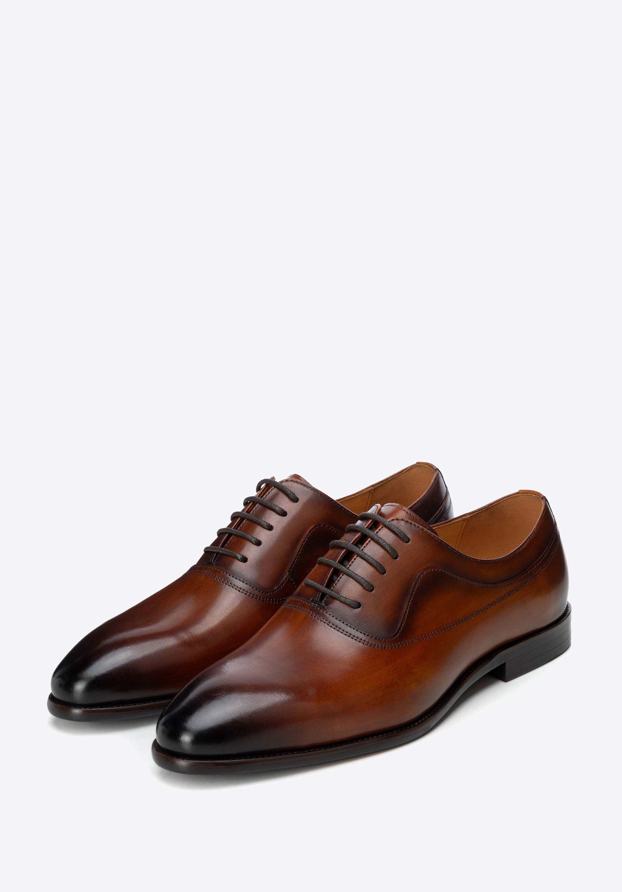 Pánské kožené oxfordské boty, světle hnědá, 103-M-301-5-46, Obrázek 1