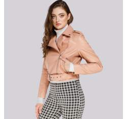 Dámská bunda, světle růžová, 94-9P-105-P-3XL, Obrázek 1