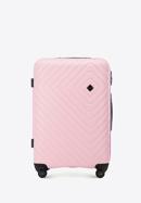Střední kufr z ABS s geometrickým ražením, světle růžová, 56-3A-752-55, Obrázek 1