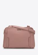 Dámská dvoukomorová kabelka z ekologické kůže s ozdobnými klopami, světle růžový, 97-4Y-613-8, Obrázek 1