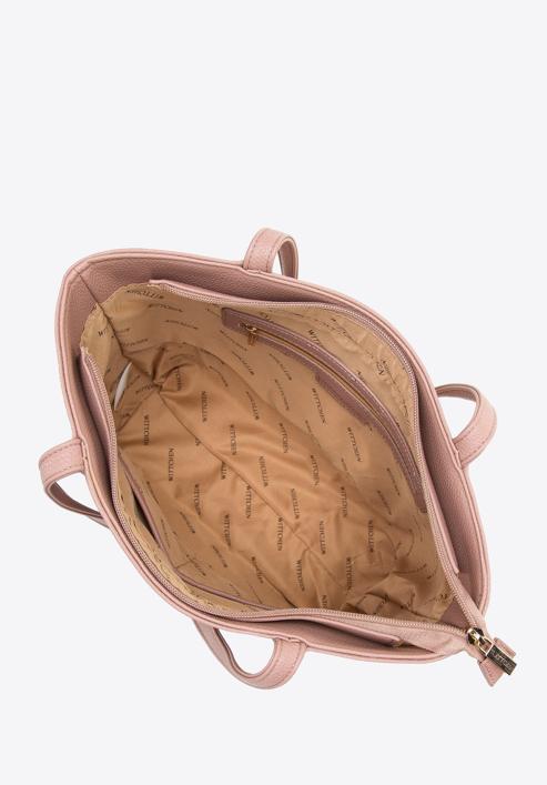 Dámská kabelka  z ekologické kůže s ozdobným lemováním, světle růžový, 97-4Y-612-4, Obrázek 4