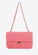 Dámská pletená  kabelka s řetízkem, světle růžový, 98-4Y-010-Y, Obrázek 2