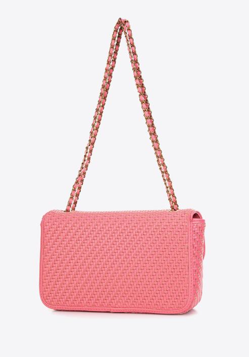 Dámská pletená  kabelka s řetízkem, světle růžový, 98-4Y-010-Y, Obrázek 3