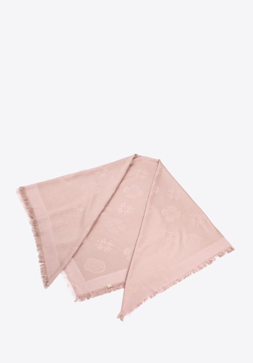 Dámský šátek s monogramem, světle růžový, 97-7D-001-9, Obrázek 2
