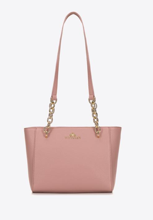 Malá dámská kožená kabelka s řetízkem, světle růžový, 98-4E-611-9, Obrázek 2