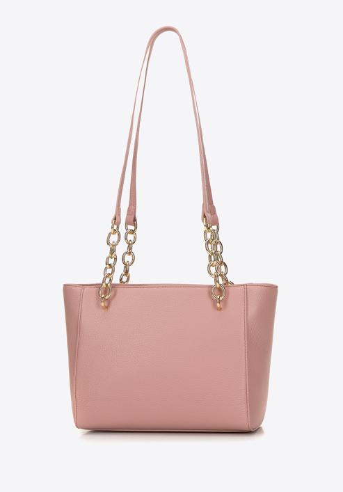 Malá dámská kožená kabelka s řetízkem, světle růžový, 98-4E-611-9, Obrázek 3