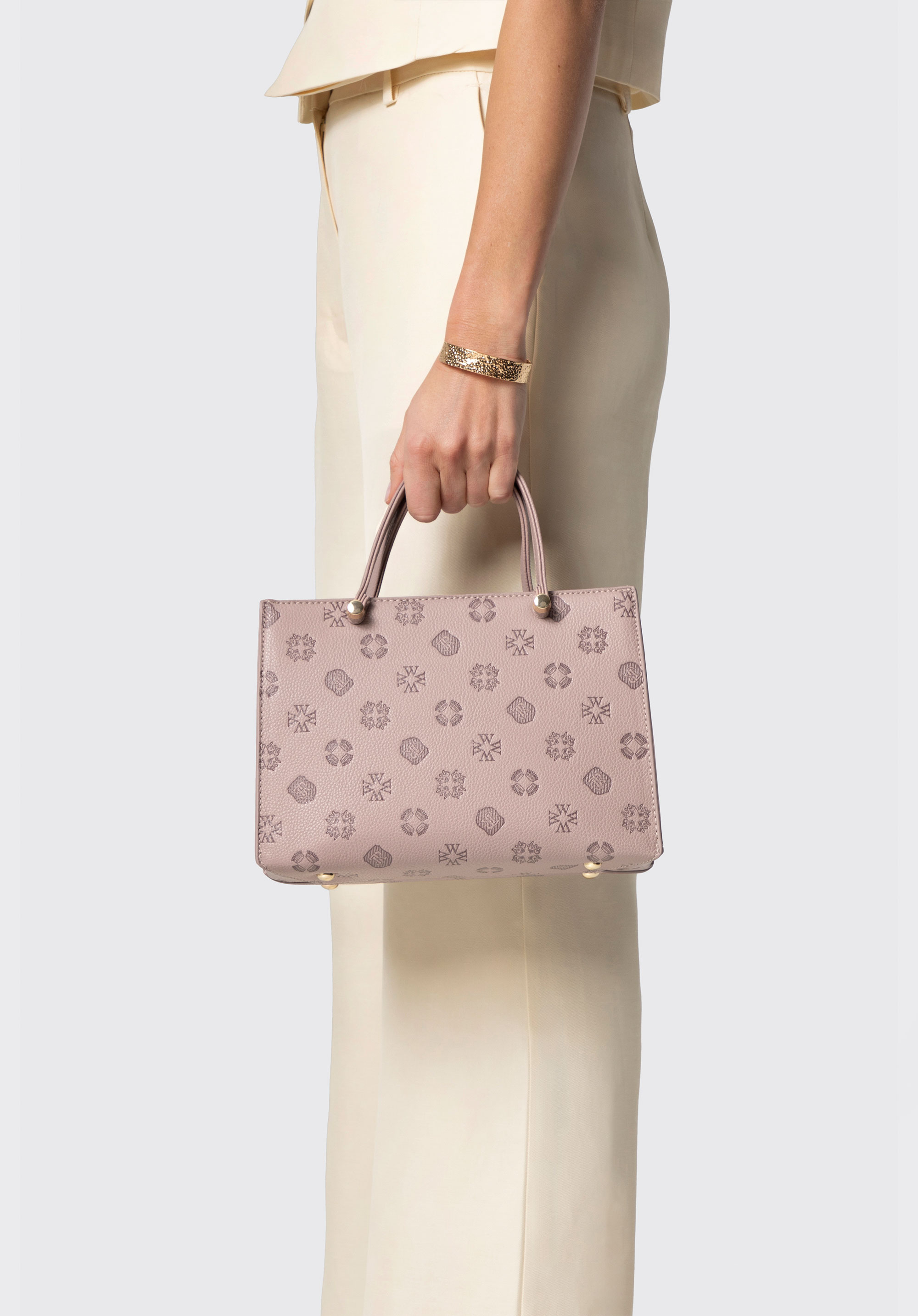 Malá reliéfní taška z umělé kůže, světle růžový, 101-4Y-P03-P, Obrázek 1