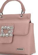 Mini kabelka z ekologické kůže s lesklou přezkou, světle růžový, 98-4Y-212-P, Obrázek 4