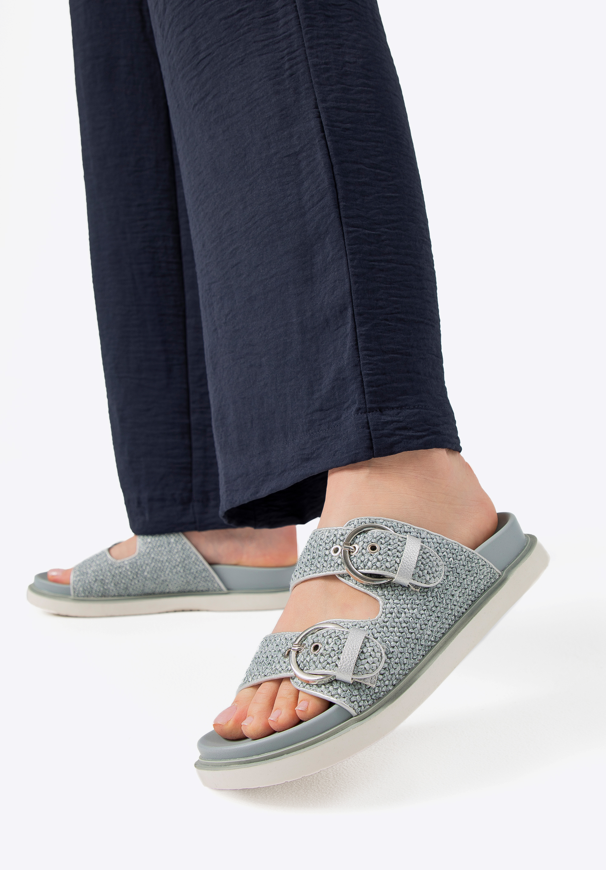 Dámské tkané slip on sandály, světlo modrá, 100-DP-401-7-36, Obrázek 1