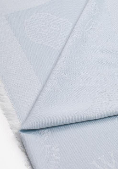 Dámský tkaný šátek s monogramem, světlo modrá, 97-7D-002-9, Obrázek 4