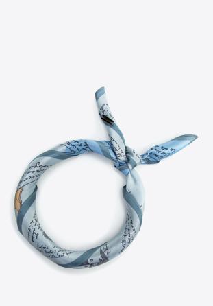 Dámský vzorovaný hedvábný šátek, světlo modrá, 97-7D-S01-X8, Obrázek 1