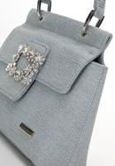 Mini džínová kabelka s lesklou přezkou, světlo modrá, 98-4Y-212-N, Obrázek 4
