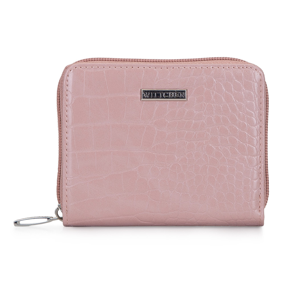 Женский кошелек из тисненой экокожи на молнии