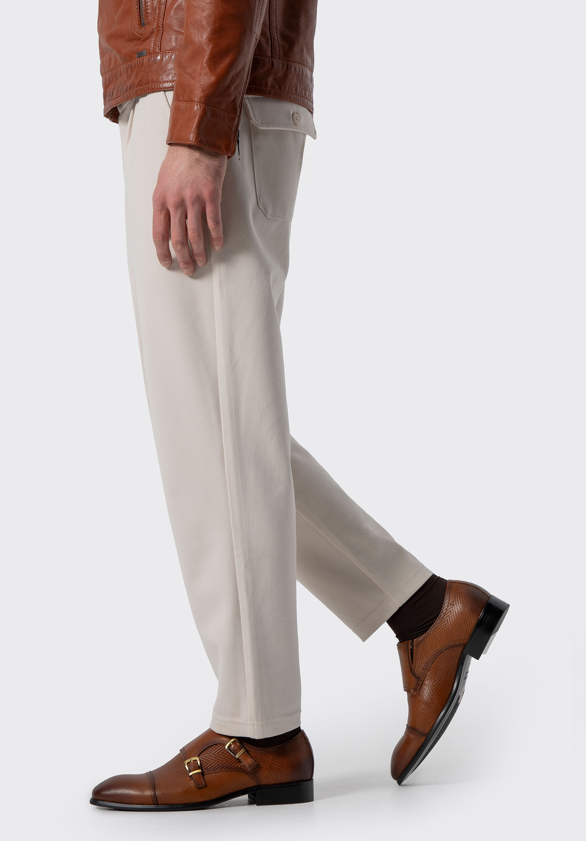 Kožení dvojití mnísi, svetlohnedá, 100-M-509-5-42, Obrázok 1