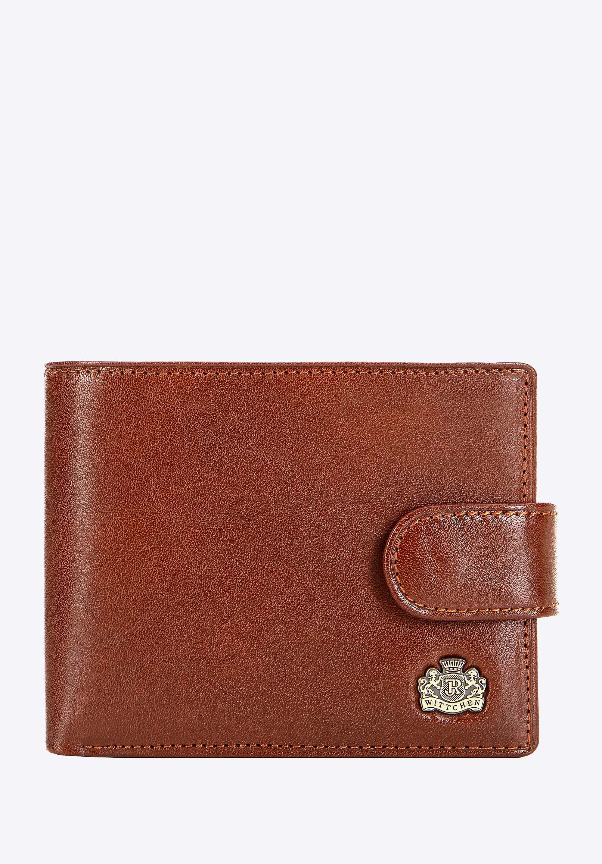 Pánska kožená peňaženka so zapínaním, svetlohnedá, 10-1-127-1, Obrázok 1