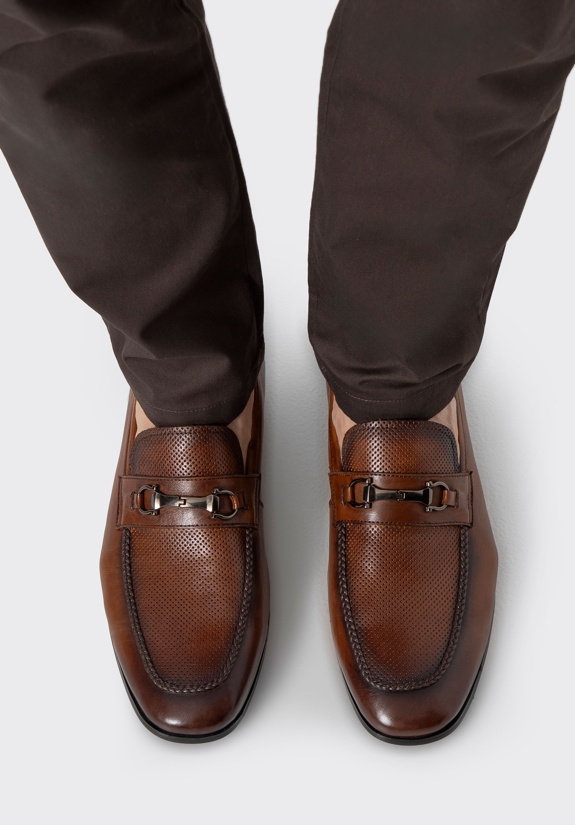 Pánske kožené mokasíny, svetlohnedá, 100-M-515-5-44, Obrázok 1