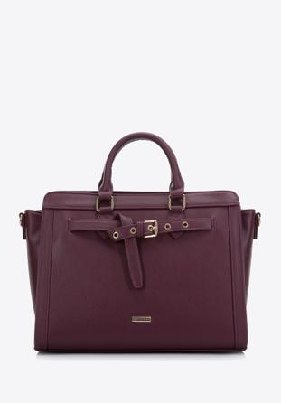 Saffiano textúrájú műbőr táska, szilva lila, 97-4Y-219-F, Fénykép 1
