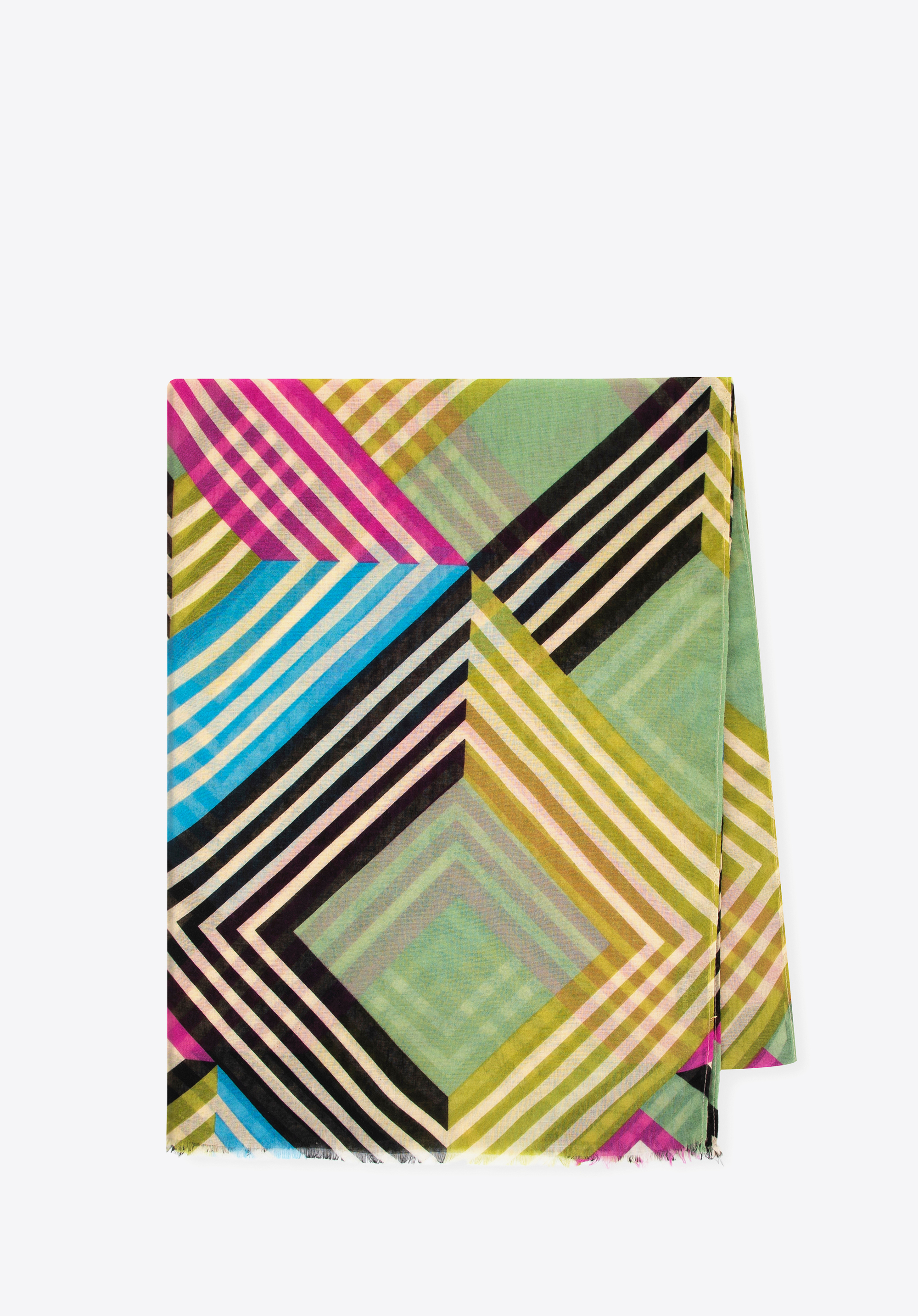 Geometrikus mintás női sál, színes, 100-7D-012-X, Fénykép 1