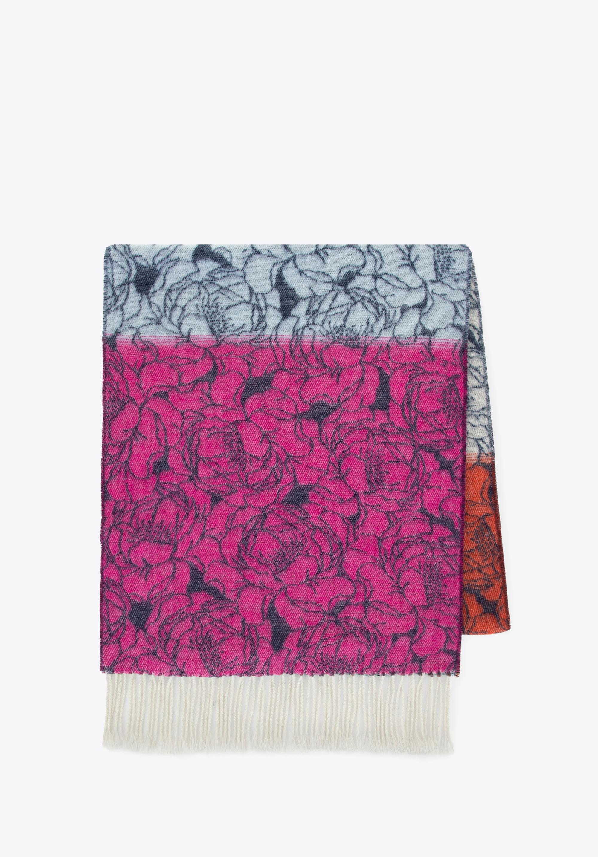 Női virágmintás sál, színes, 100-7D-002-X, Fénykép 1