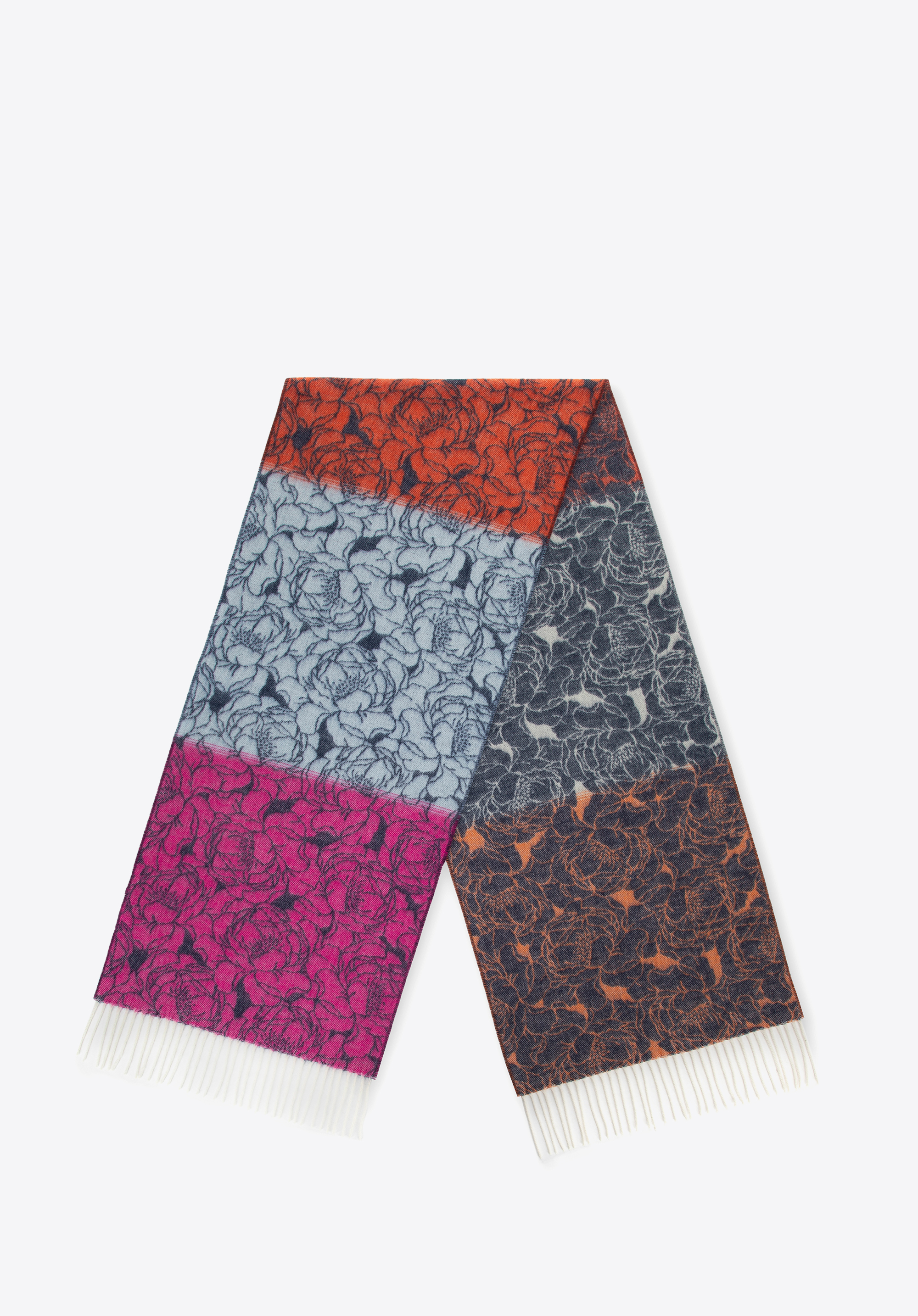 Női virágmintás sál, színes, 100-7D-002-X, Fénykép 1