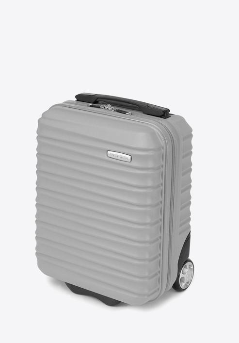 ABS bordázott kézipoggyász bőrönd, szürke, 56-3A-315-11, Fénykép 4