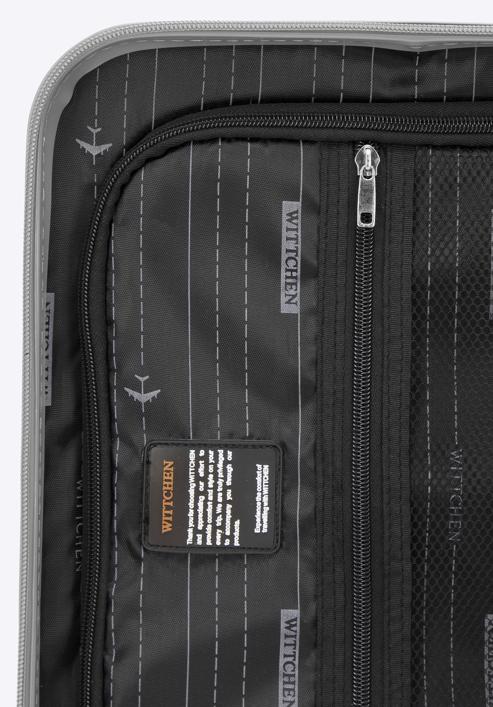 ABS bordázott kézipoggyász bőrönd, szürke, 56-3A-315-34, Fénykép 6