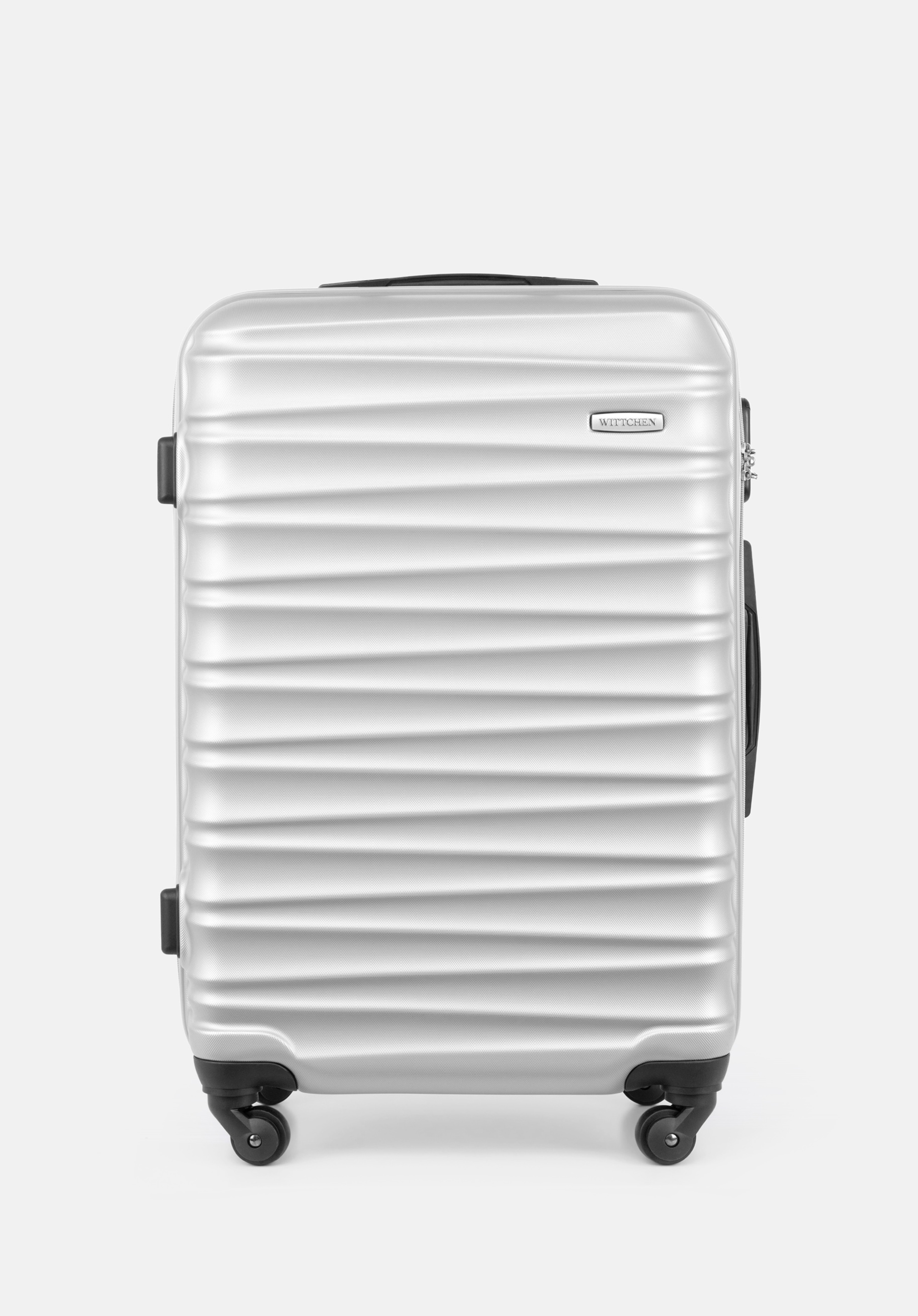 Közepes méretű ABS bőrönd bordázattal, szürke, 56-3A-312-01, Fénykép 1