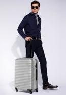 ABS bordázott Közepes bőrönd, szürke, 56-3A-312-31, Fénykép 15